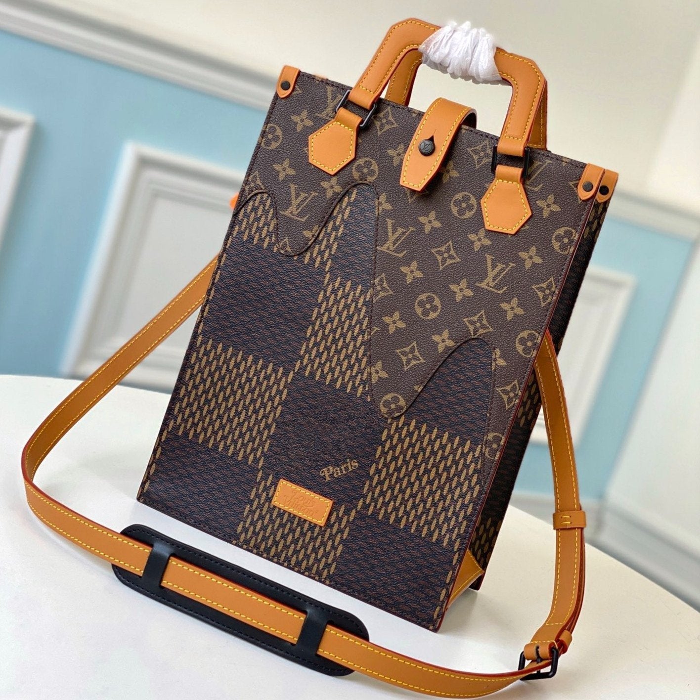 MINI TOTE 25 GIANT DAMIER EBENE