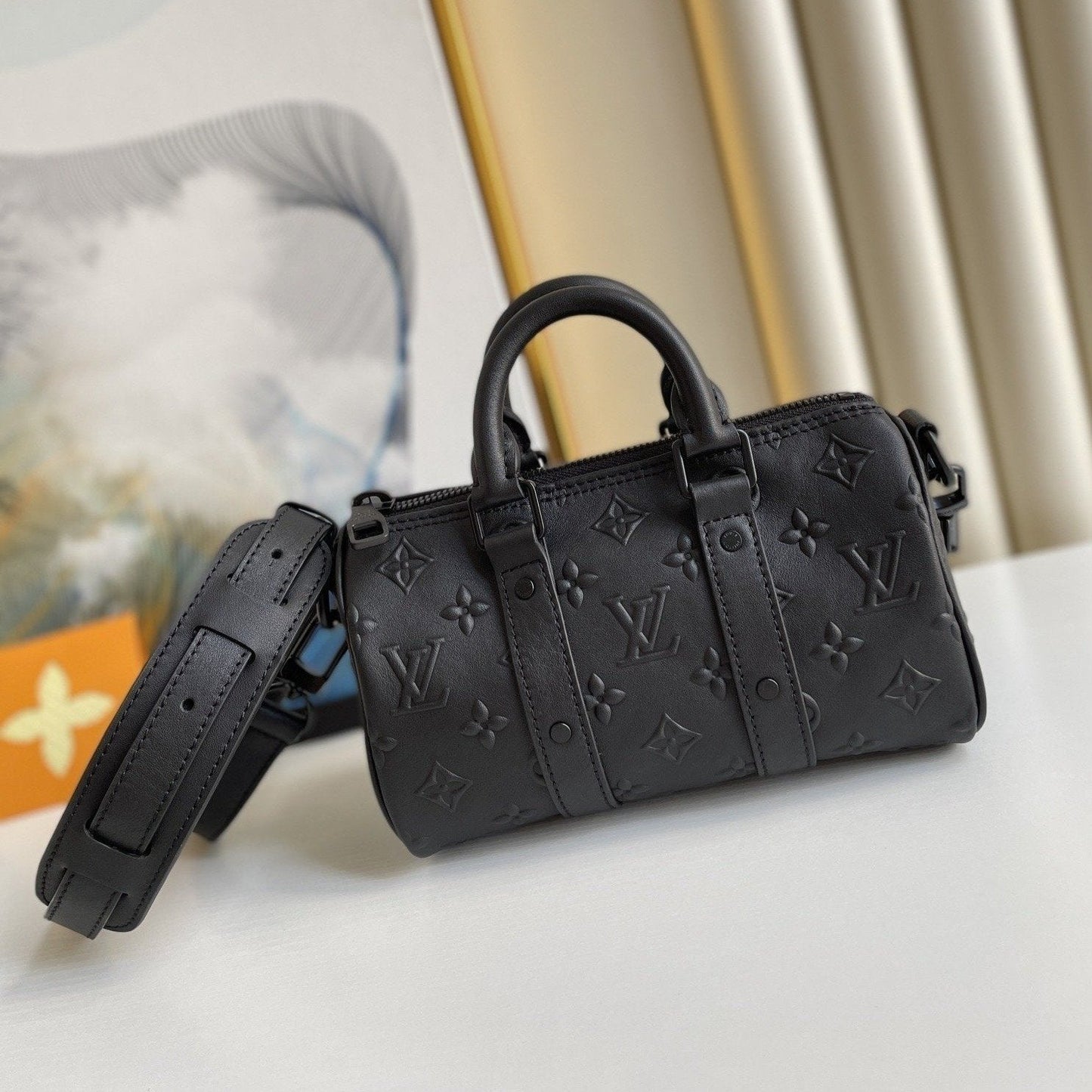 KEEPALL XS 21CM BLACK MONOGRAM SEAL