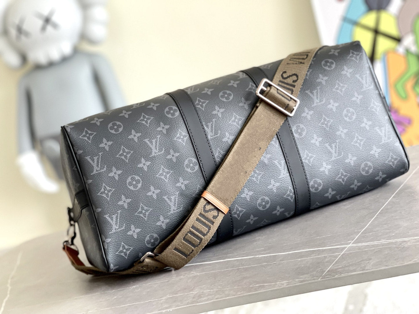 KEEPALL 45 BANDOULIERE MONOGRAM ECLIPSE