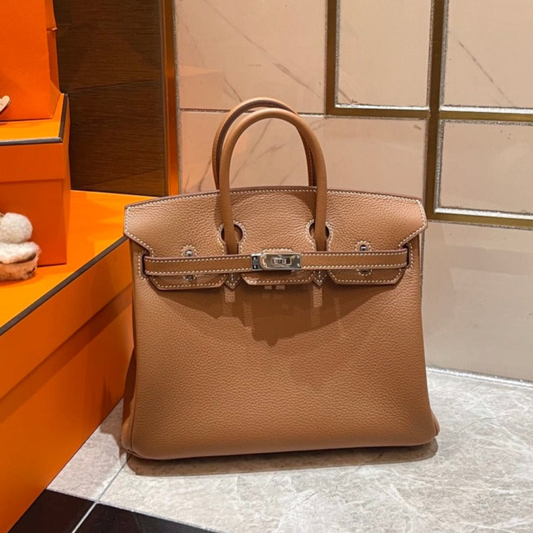 HM BIRKIN 25CM GOLD TOGO LEATHER SILVER HARDWARE