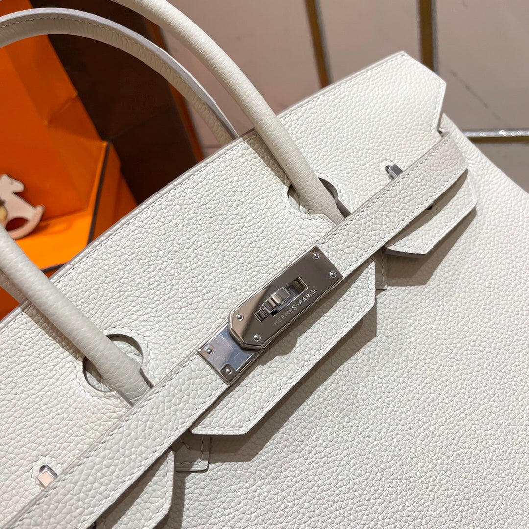 HM BIRKIN 30CM WHITE TOGO LEATHER SILVER HARDWARE