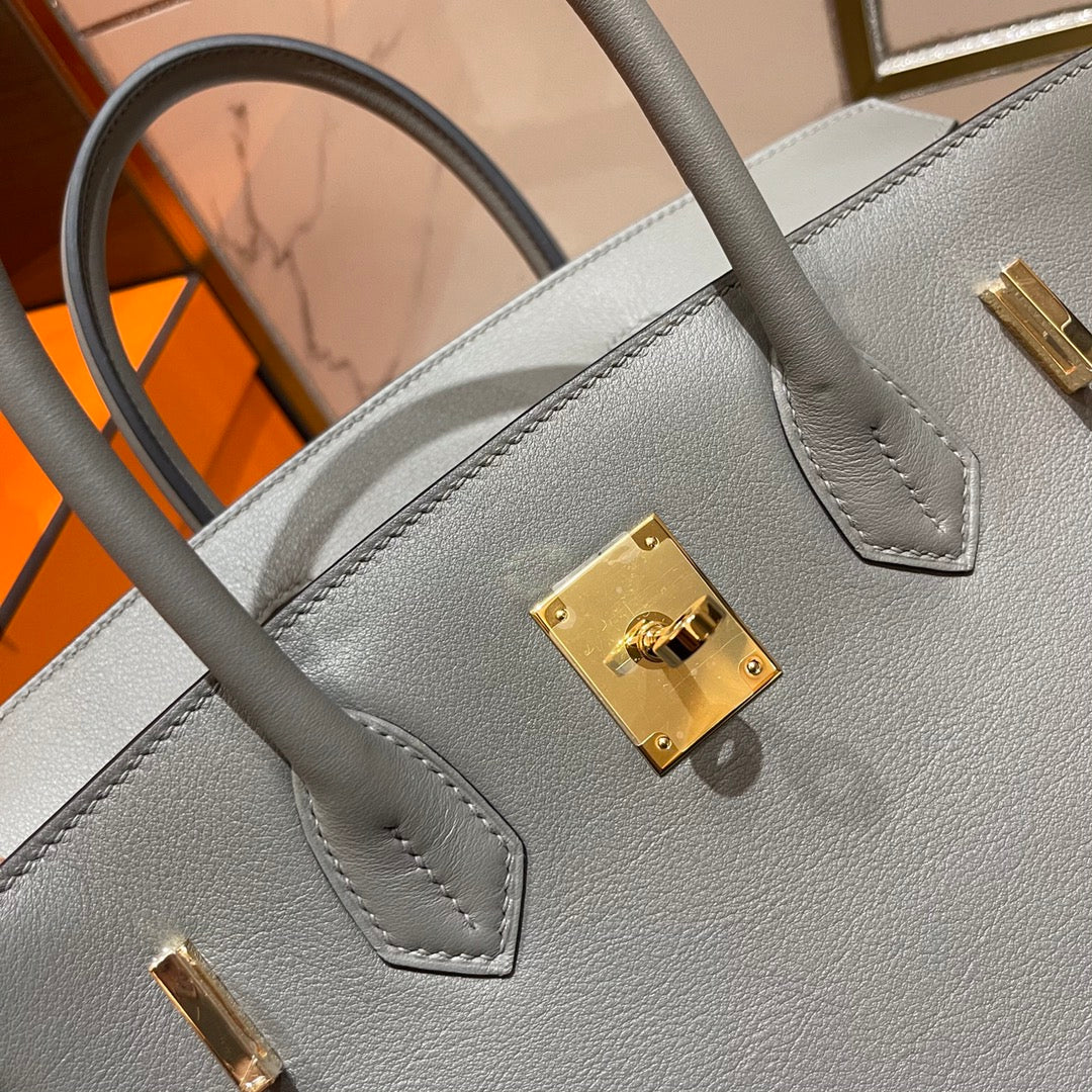 HM BIRKIN 30CM GREY SWIFT LEATHER GOLD HARDWARE