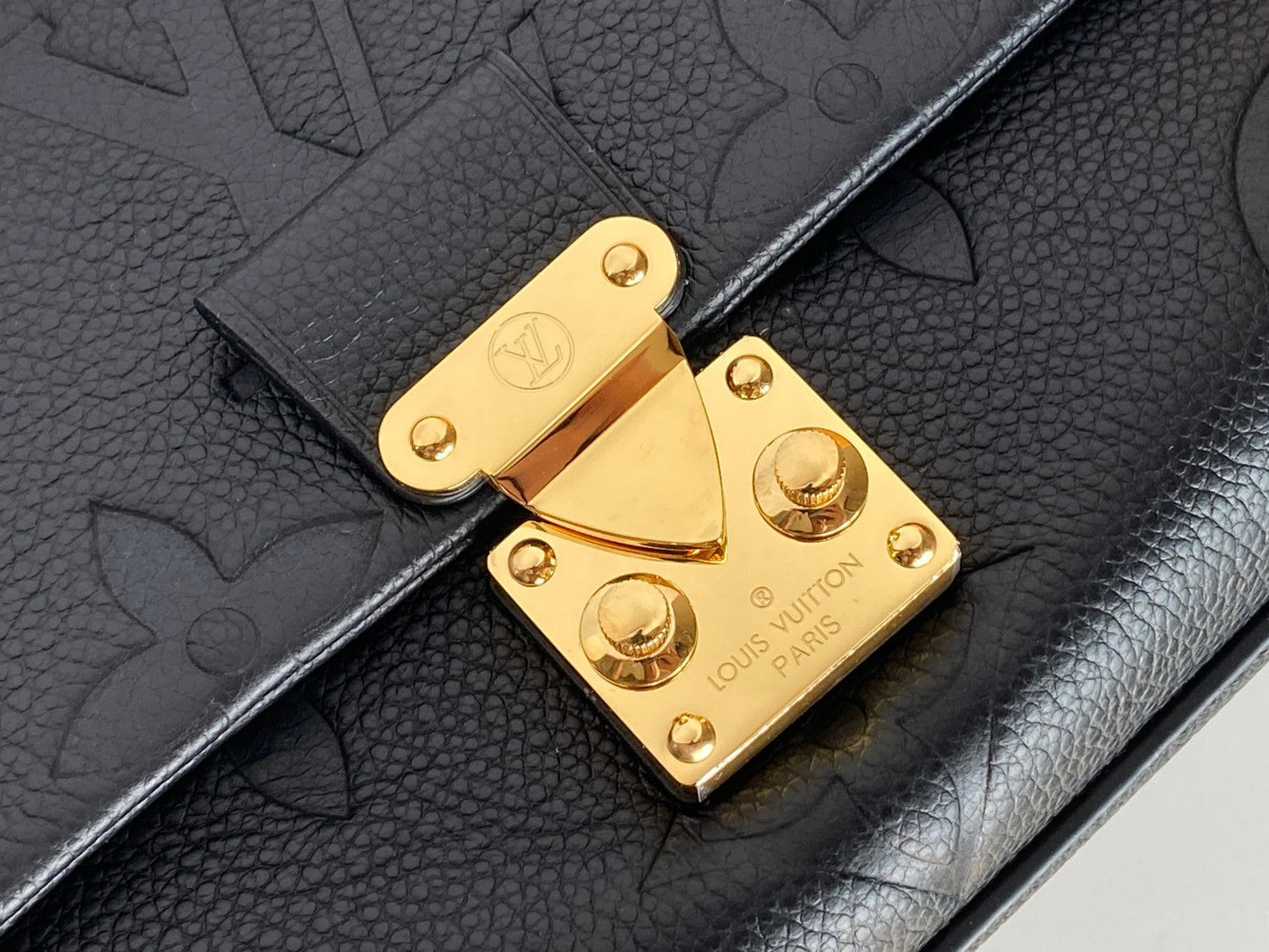 MADELEINE BLACK MONOGRAM EMPREINTE LEATHER