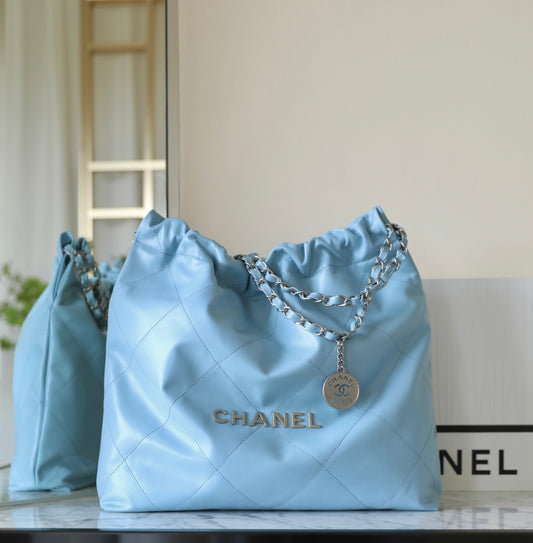 CC 22 ANTIBA HOBO BAG LIGHT BLUE 39CM