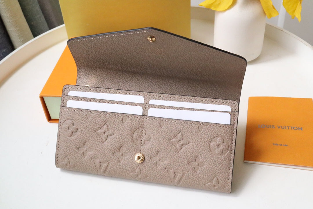 SARAH WALLET BEIGE MONOGRAM EMPREINTE 19CM