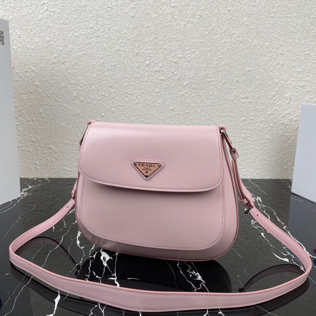 CLEO 24 PINK BRUSHED LEATHER SHOULDER BAG