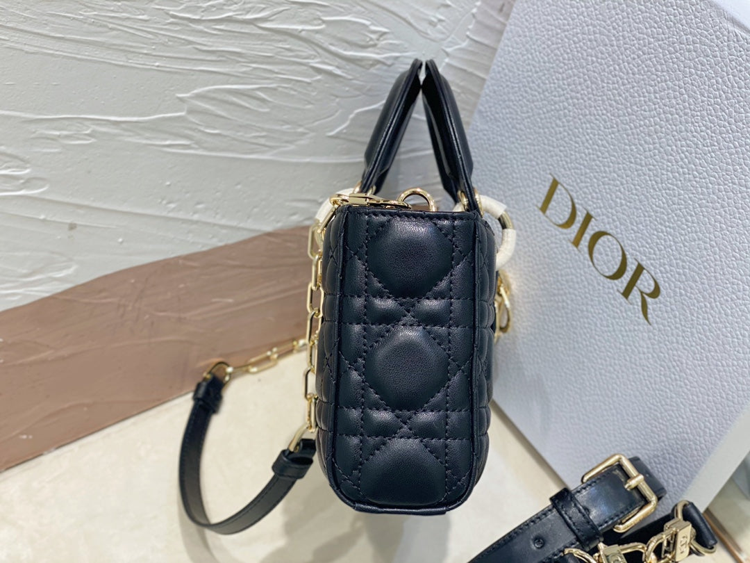 SMALL LADY D-JOY 22 BLACK LAMBSKIN