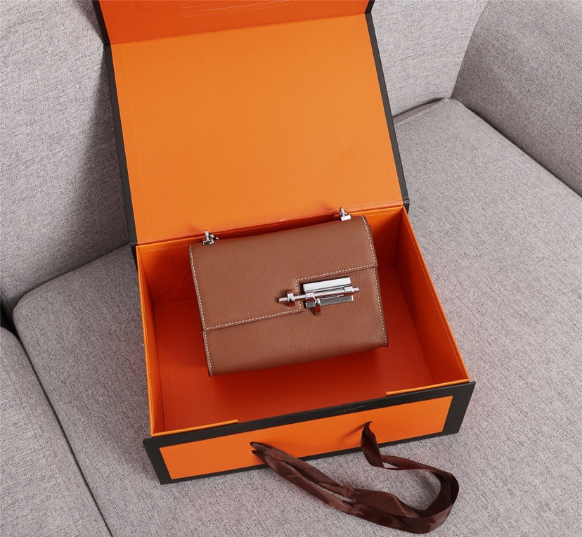 HM VERROU MINI BAG 17 RUSSET CALFSKIN