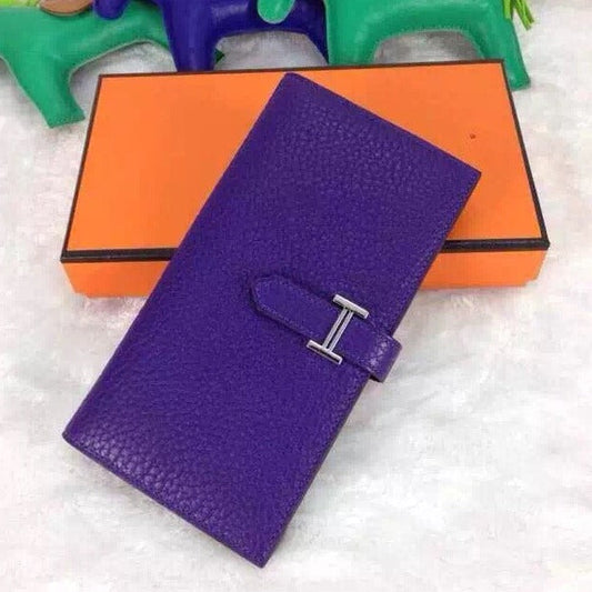 HM BEARN WALLET 17.5 PURPLE TOGO SILVER HARDWARE