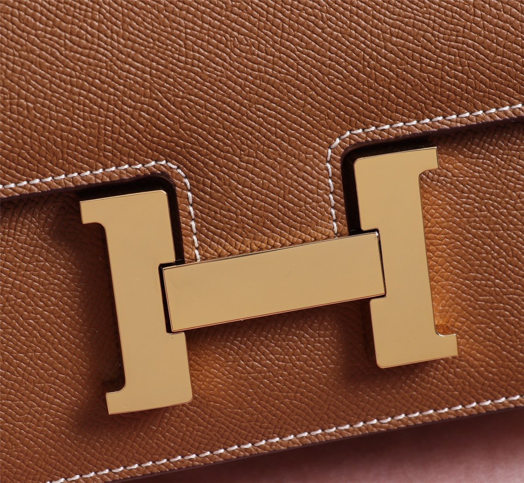 HM CONSTANCE BAGS 19 RUSSET LAMBSKIN GOLD BUCKLE