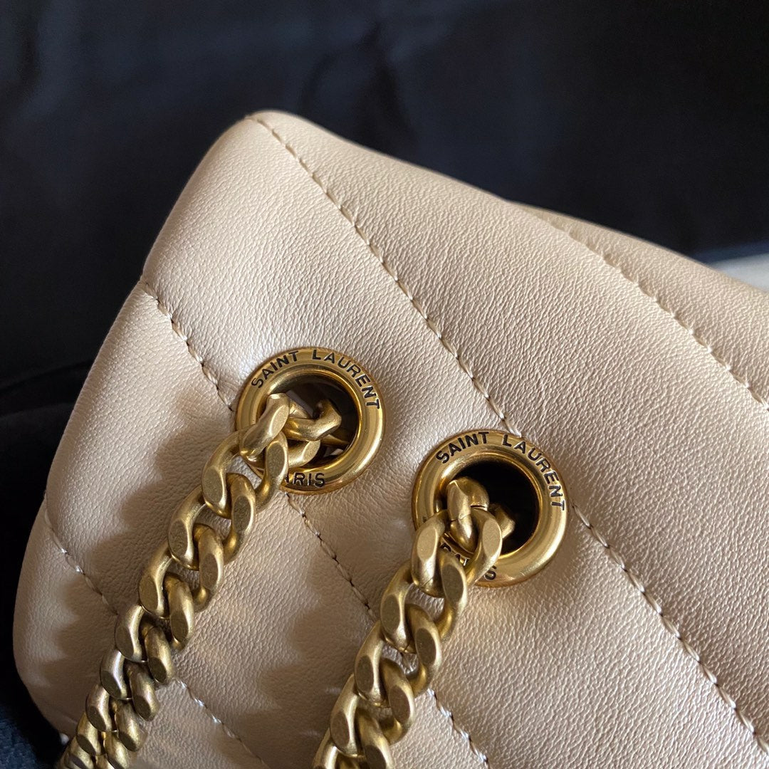 CROSS BODY 25 BEIGE CREAM CALFSKIN BAG