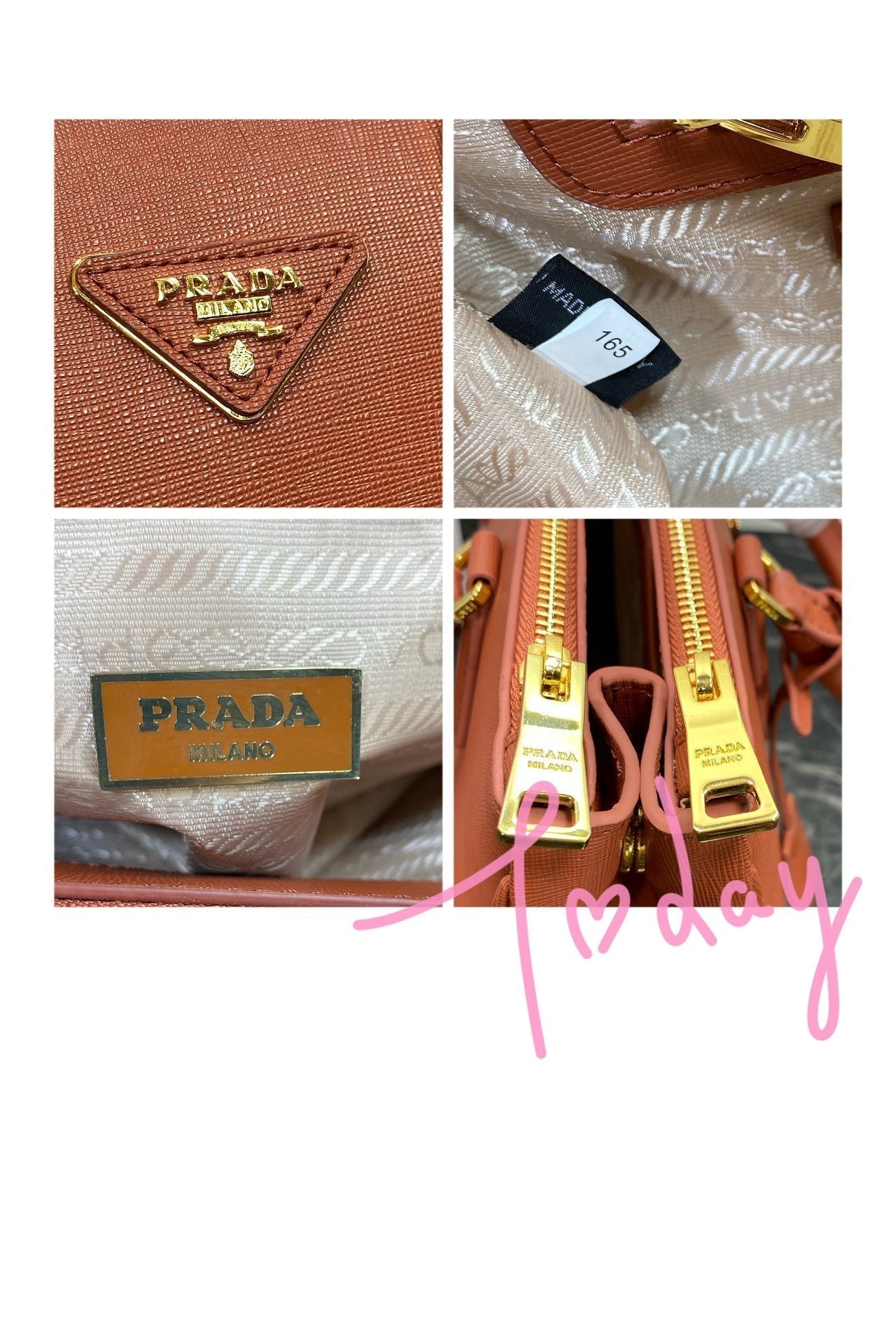 PRA GALLERIA 32 BAG IN BRONZE ORANGE SAFFIANO LEATHER