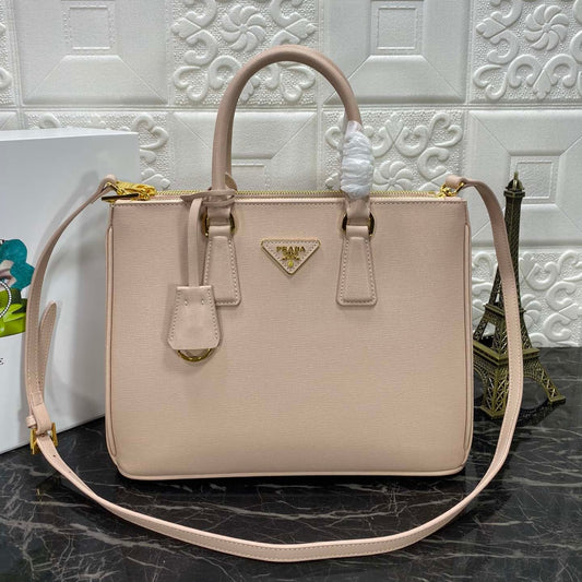 PRA GALLERIA 32 BAG IN BEIGE SAFFIANO LEATHER