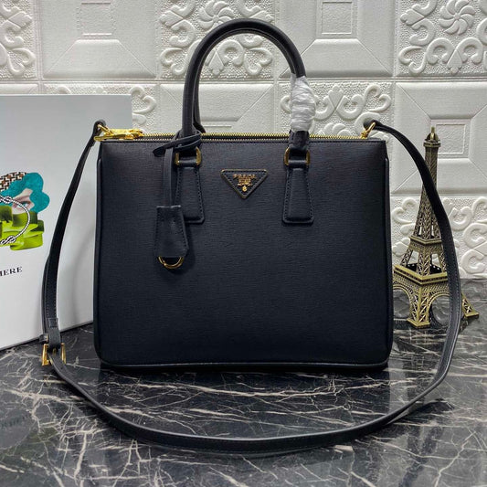 PRA GALLERIA 32 BAG IN BLACK SAFFIANO LEATHER