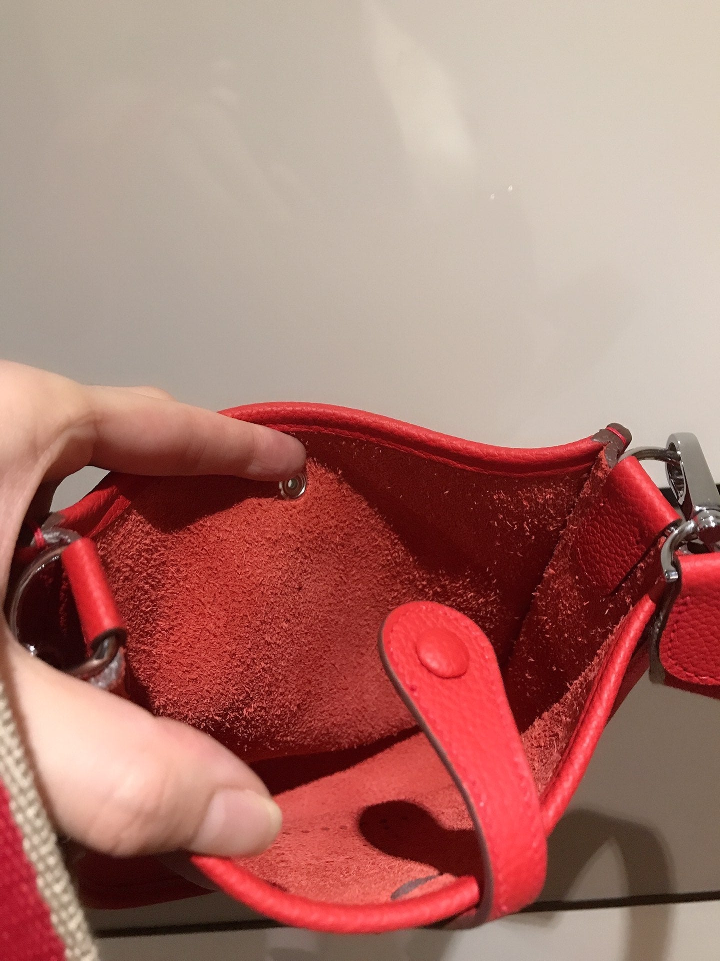 HM EVELYNE MINI 18 RED CALFSKIN