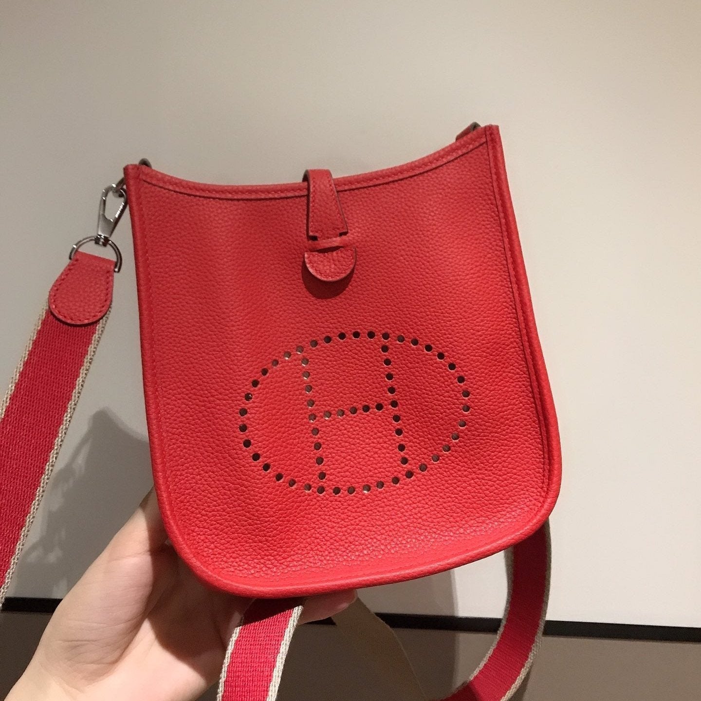 HM EVELYNE MINI 18 RED CALFSKIN