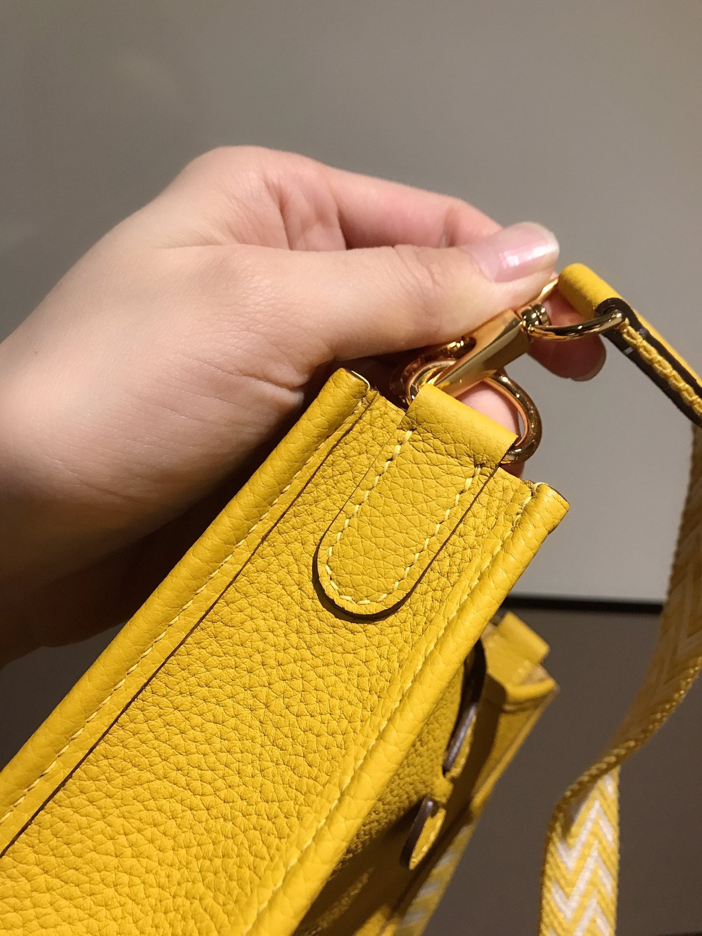 HM EVELYNE MINI 18 AMBER CALFSKIN