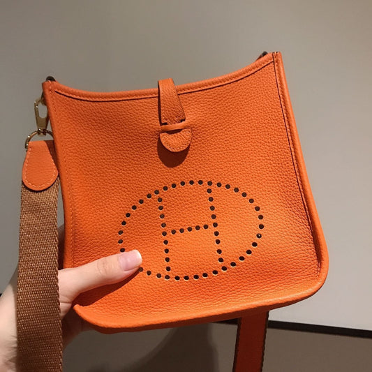 HM EVELYNE MINI 18 ORANGE CALFSKIN