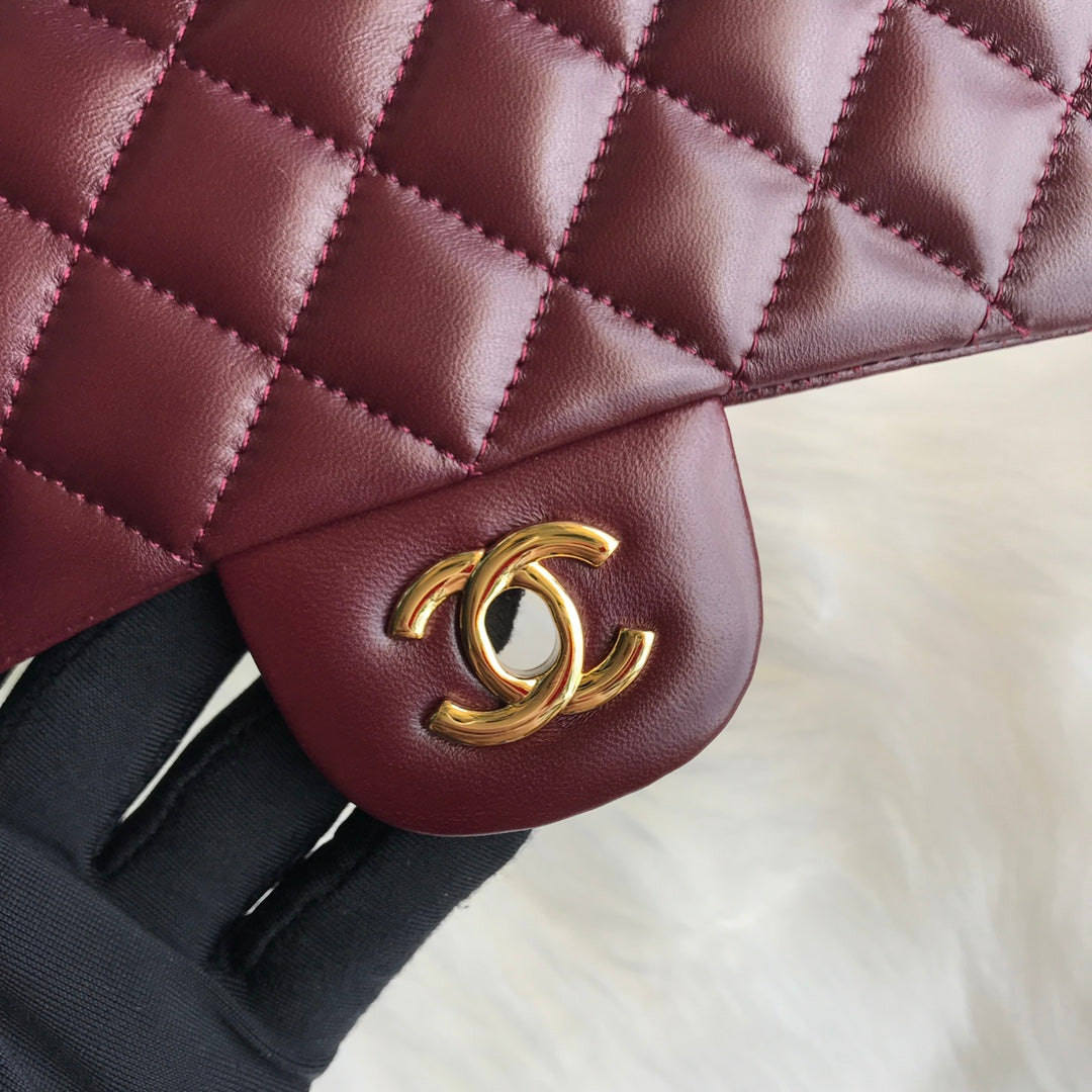 CC MINI 20 BAG IN RED BROWN CALFSKIN GOLD HARDWARE