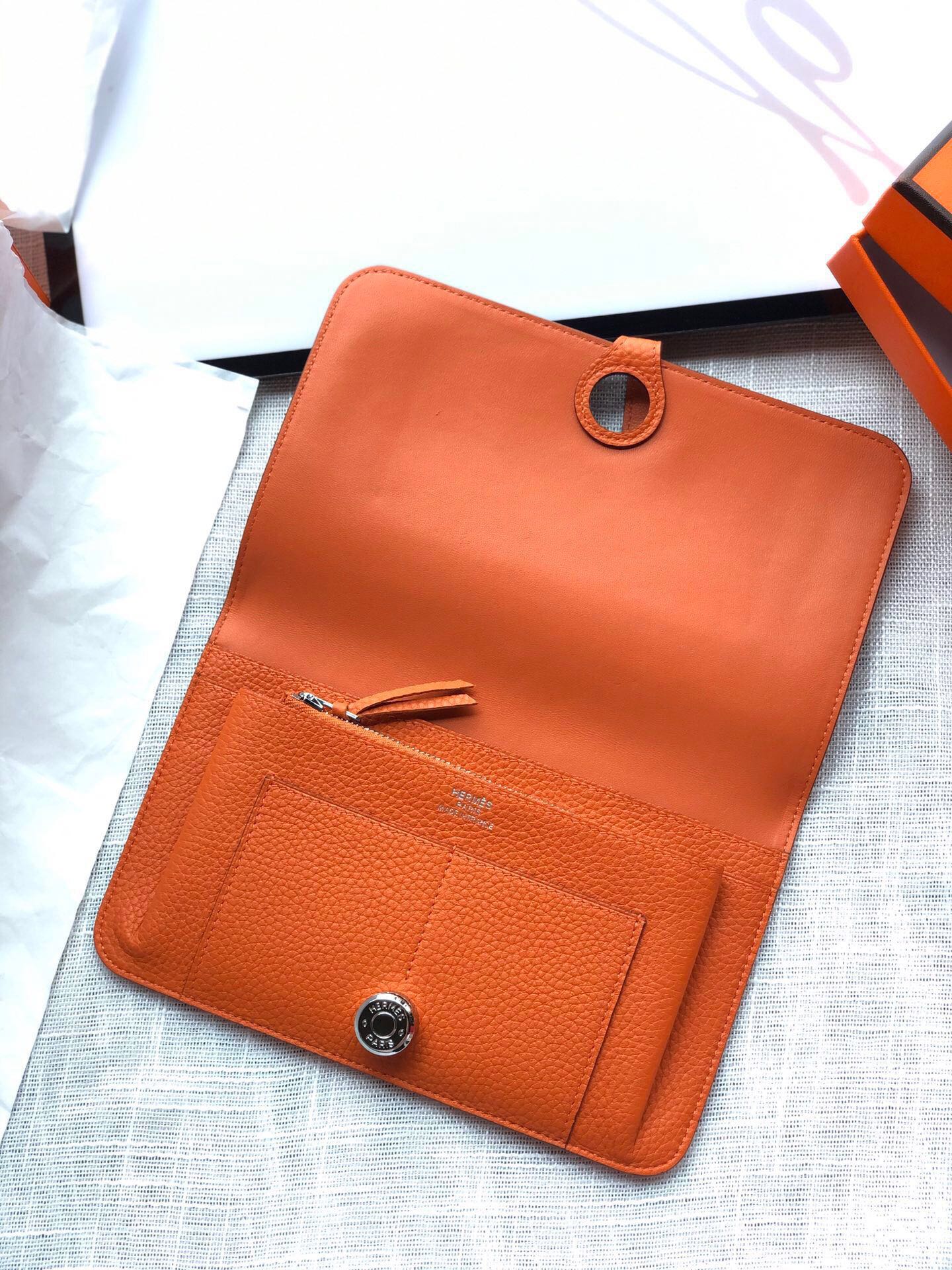 HM Dogon Wallet 20 Orange Togo Shw