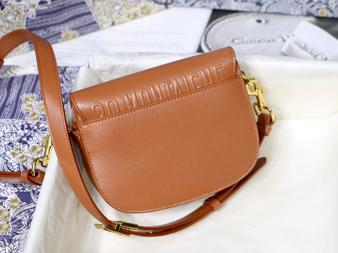 SMALL BOBBY 18 BAG IN CINNAMON BROWN GLOSSY CALFSKIN