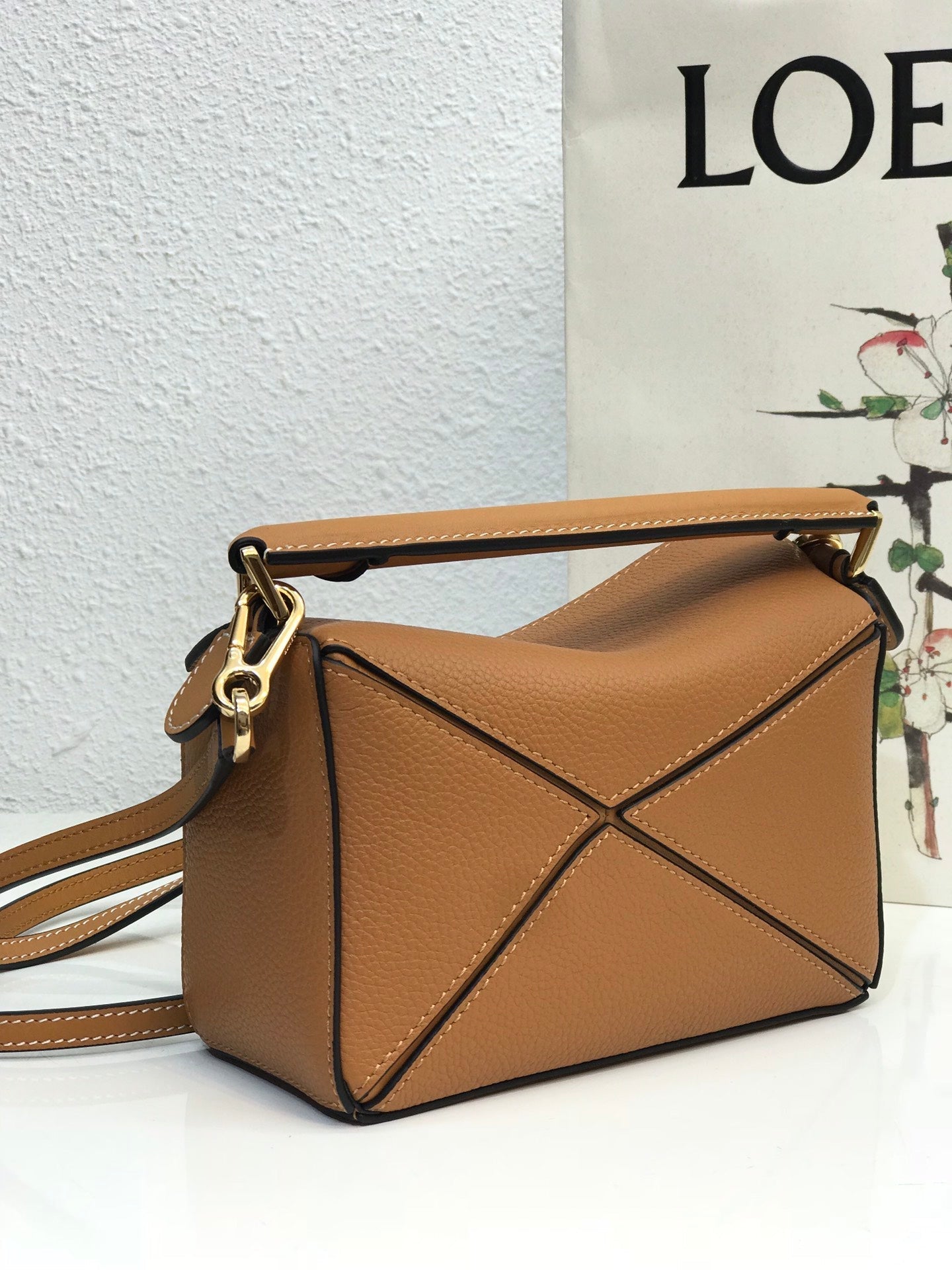 LOE MINI 18 PUZZLE BAG IN WARM DESERT CALFSKIN