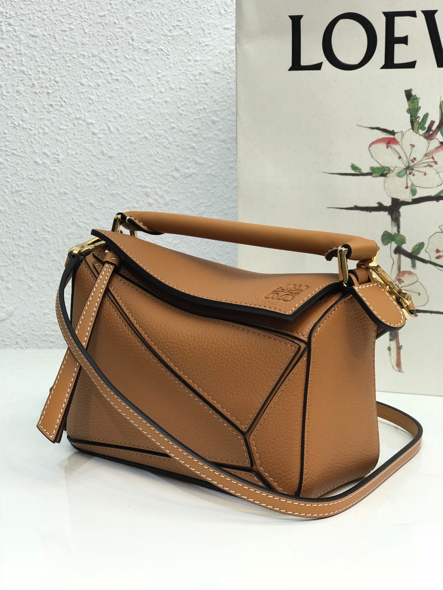 LOE MINI 18 PUZZLE BAG IN WARM DESERT CALFSKIN