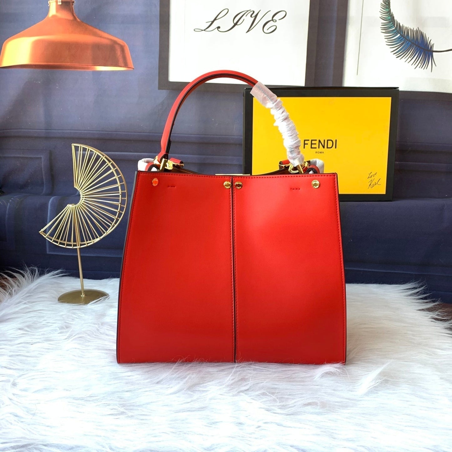 Peekaboo X-lite medium 30cm Bag red lambskin gold hardware