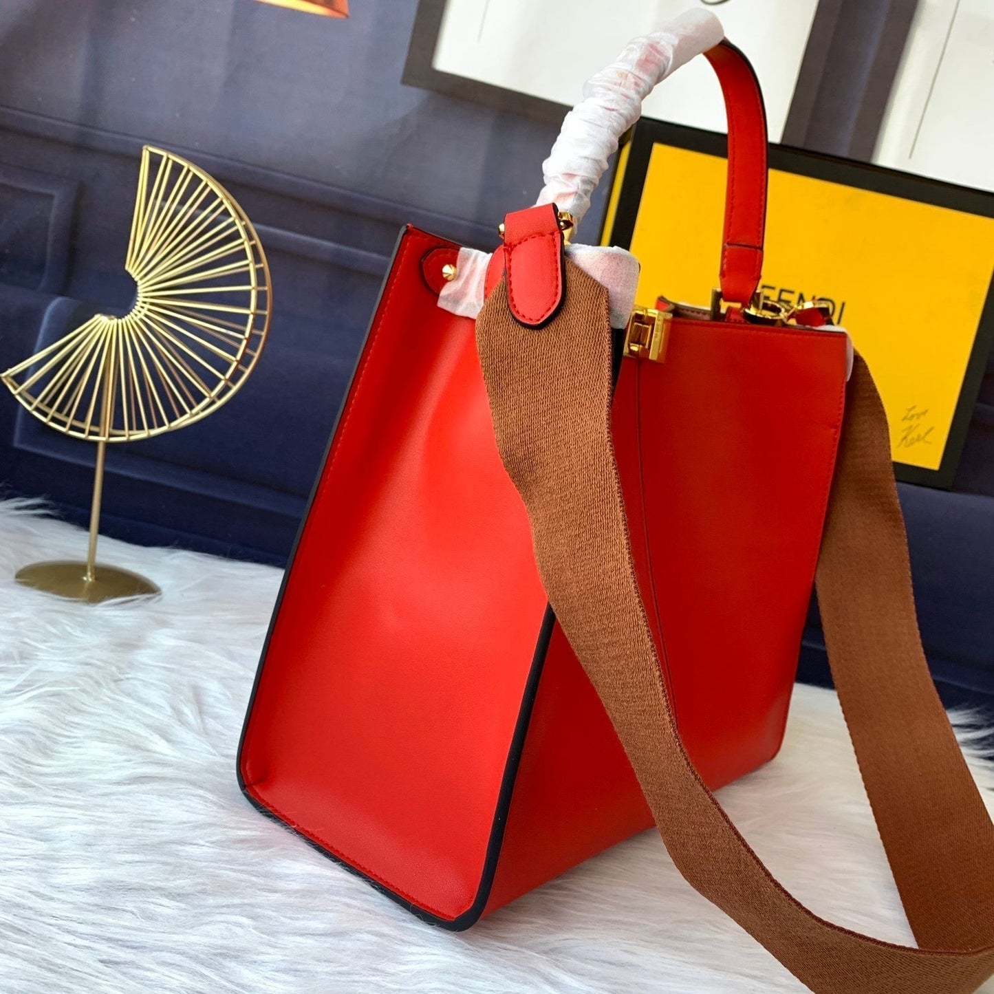 Peekaboo X-lite medium 30cm Bag red lambskin gold hardware