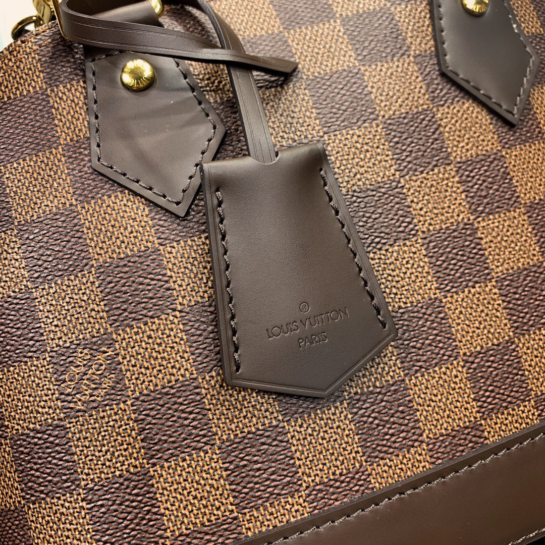 BRAIDED ALMA BB 23 IN BROWN DAMIER EBENE CANVAS GOLD BUCKLE