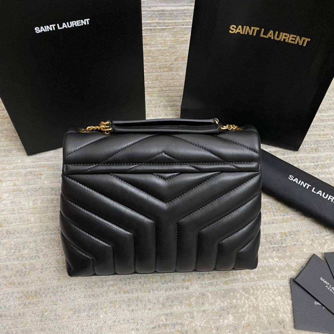 LOULOU SMALL 25 IN BLACK LAMBSKIN GOLD HARDWARE