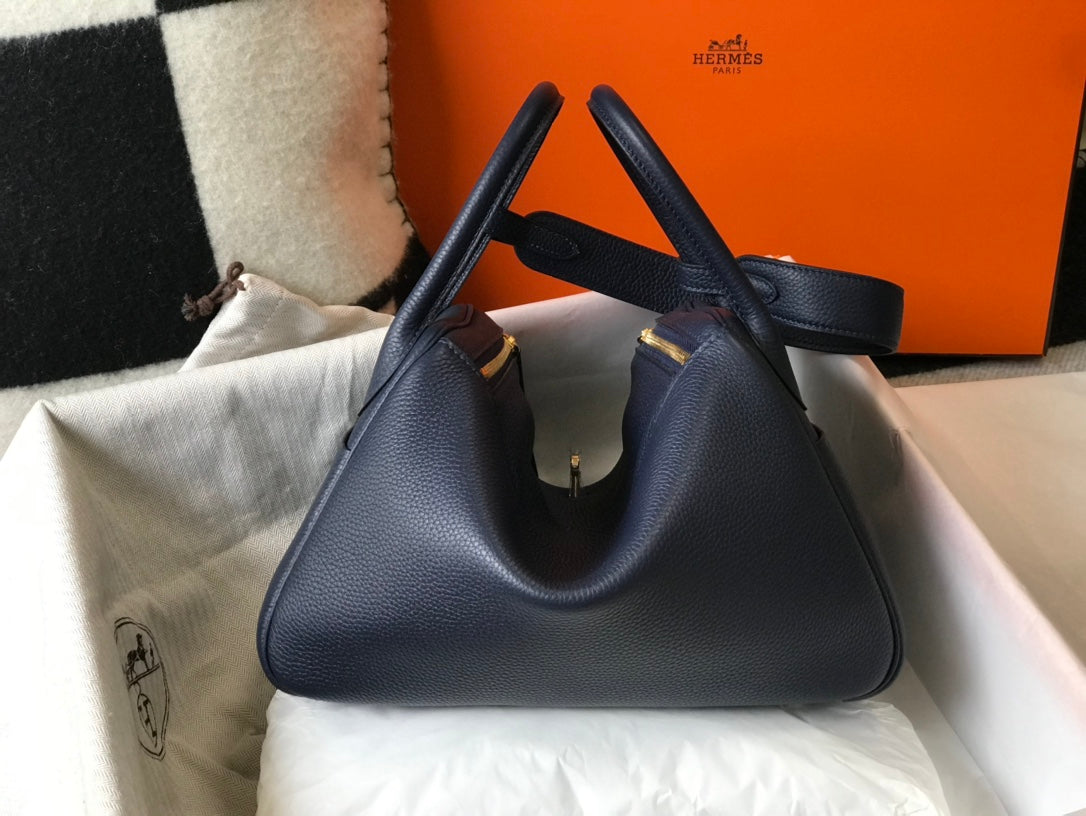 HM LINDY 26 BAG NAVY CALFSKIN