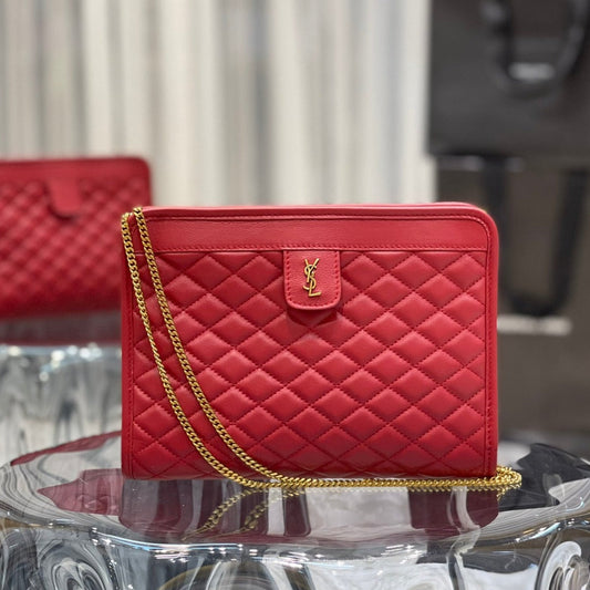 VICTOIRE 25 RED LAMBSKIN GOLD HARDWARE