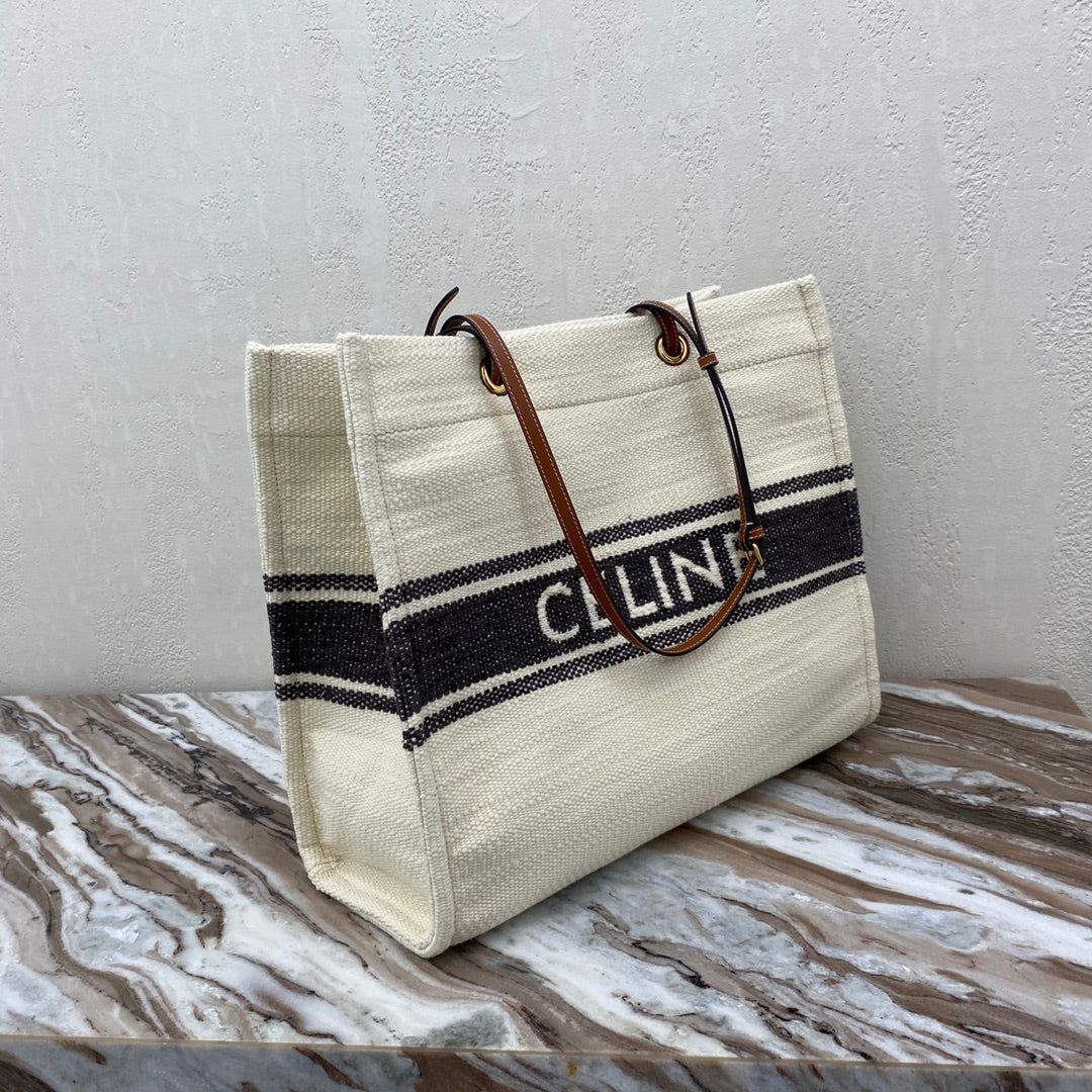 CANVAS TOTE 43 WHITE/BLACK DENIM