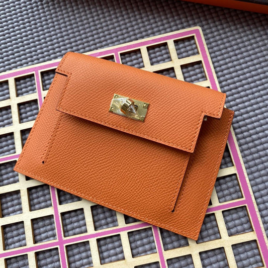 HM Kelly Pocket 13.5 Orange Epsom Ghw