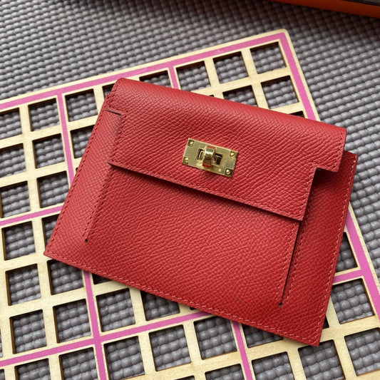 HM Kelly Pocket 13.5 Red Epsom Ghw