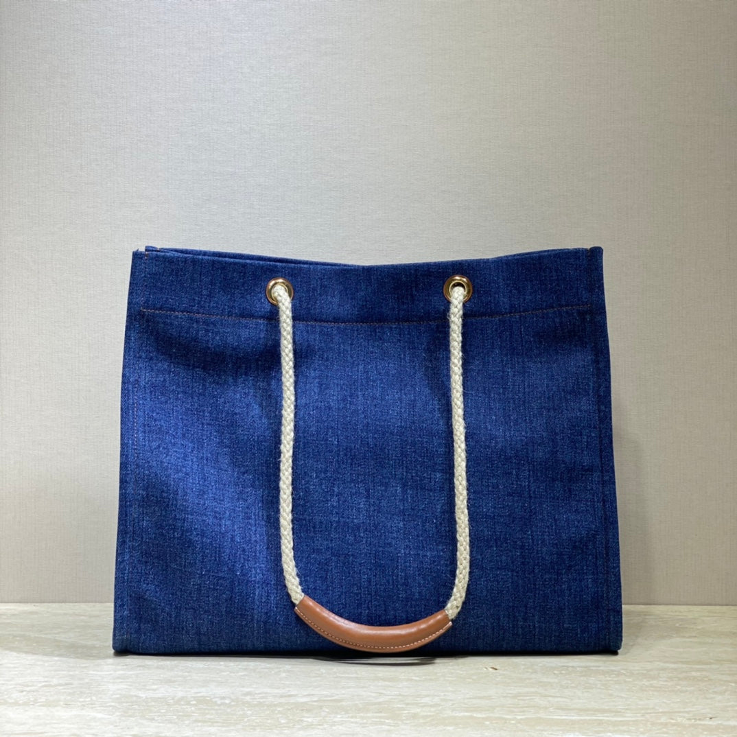 CANVAS TOTE 43 NAVY BLUE DENIM