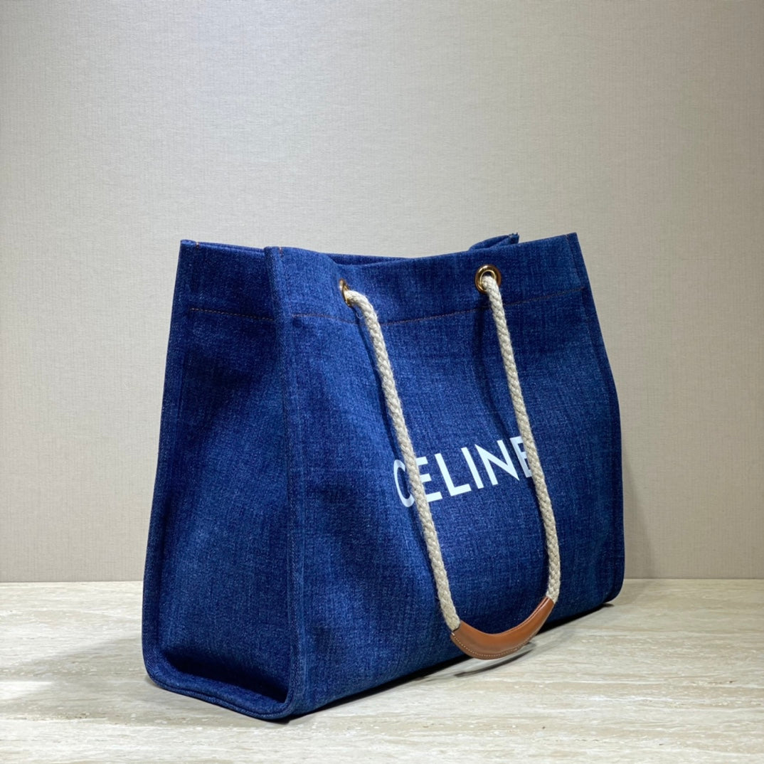 CANVAS TOTE 43 NAVY BLUE DENIM