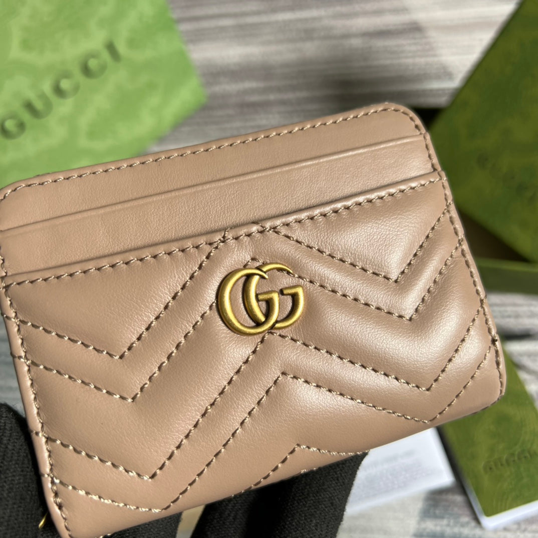 GG MARMONT MINI 11 WALLET BEIGE CALFSKIN