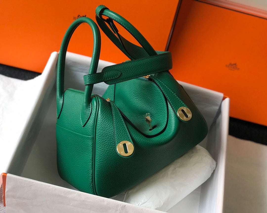 HM LINDY 30 BAG CASTLETON GREEN CALFSKIN