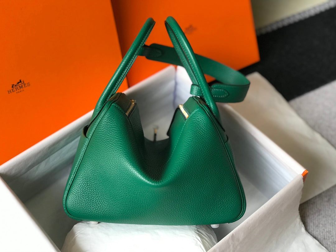 HM LINDY 30 BAG CASTLETON GREEN CALFSKIN