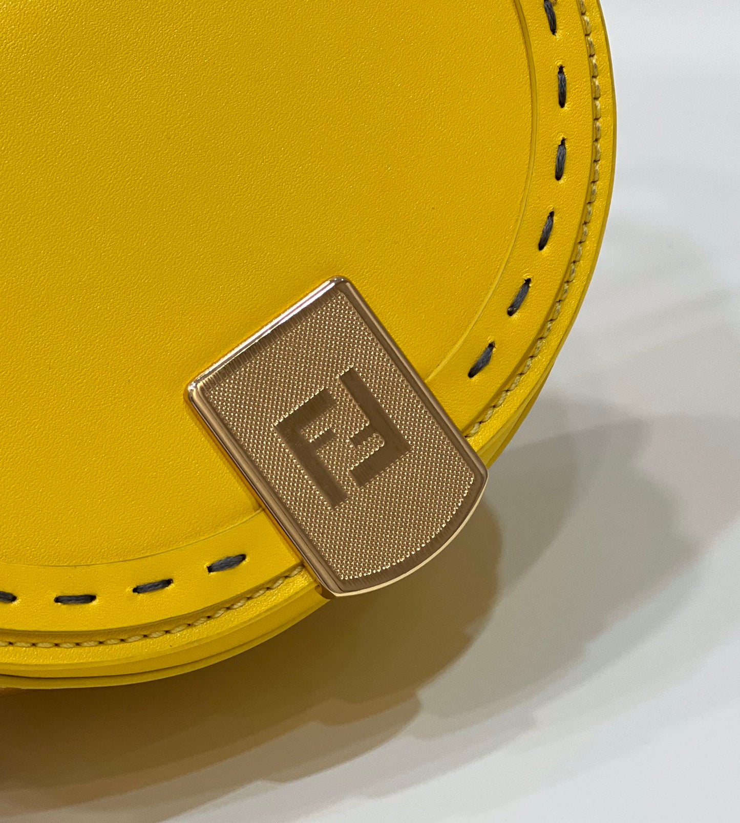 FENDI 19 MOONLIGHT BAG IN SUNFLOWER YELLOW CALFSKIN GOLD HARDWARE