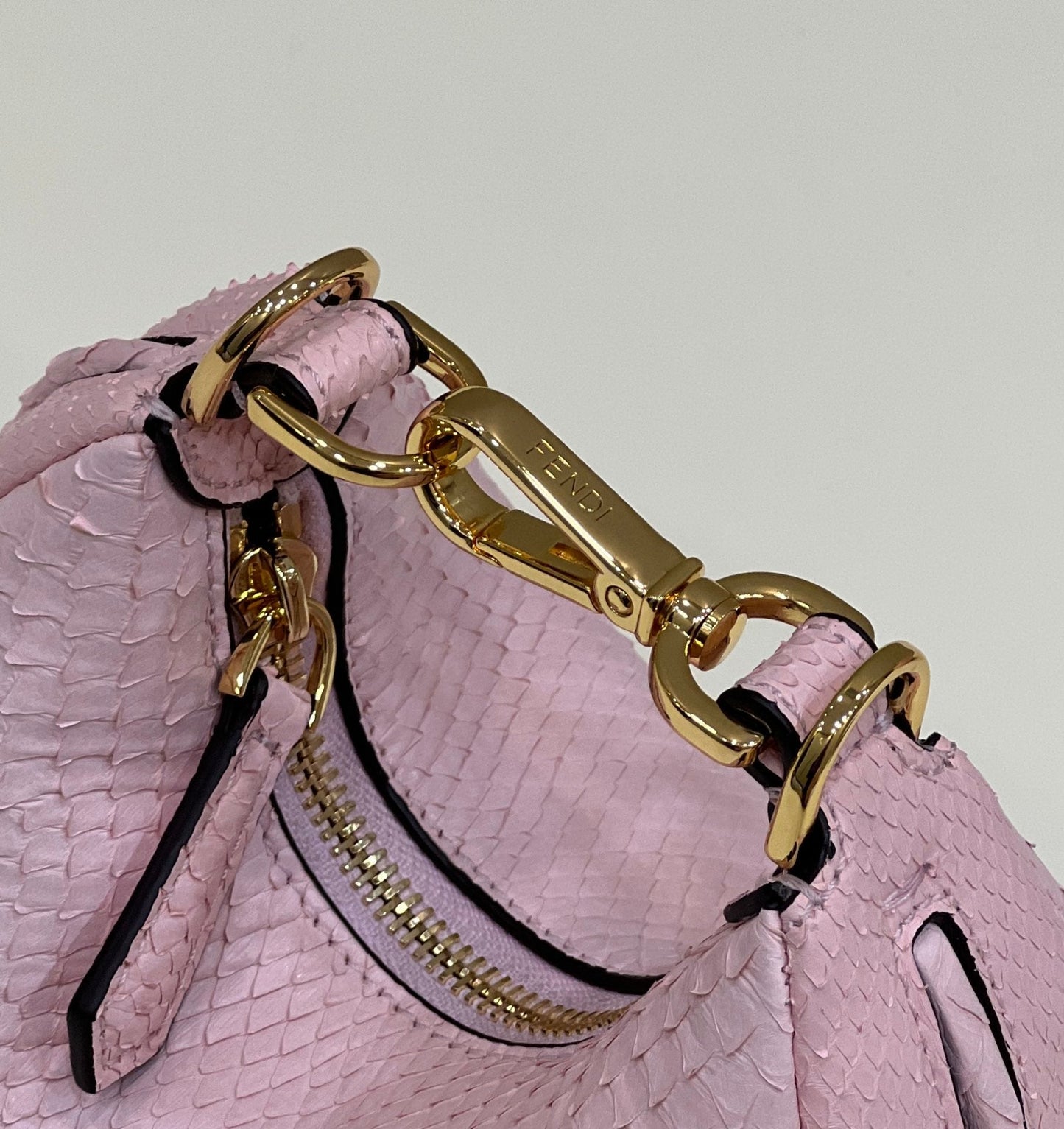 FENDIGRAPHY MINI 16 BAG IN LIGHT PINK CALFSKIN GOLD HARDWARE