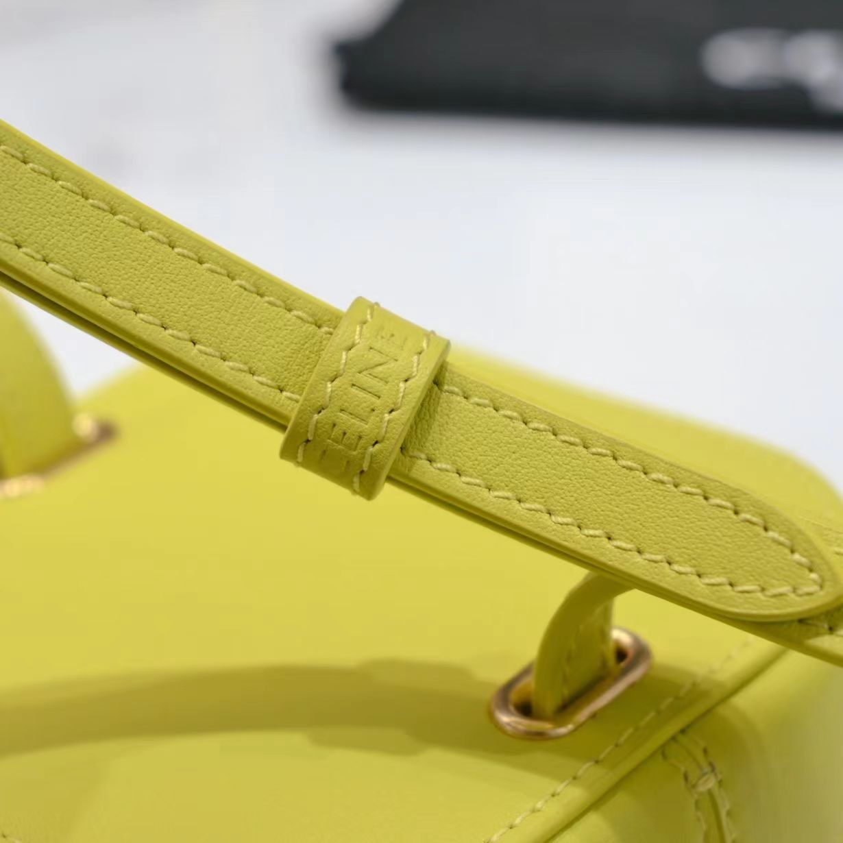 SQUARE BOX CROSSBODY BAG 11 LEMON YELLOW  CALFSKIN