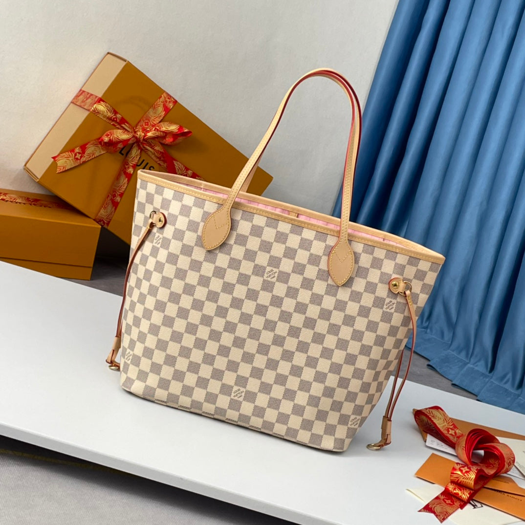 NEVERFULL MM 32 GREY CREAM DAMIER AZUR