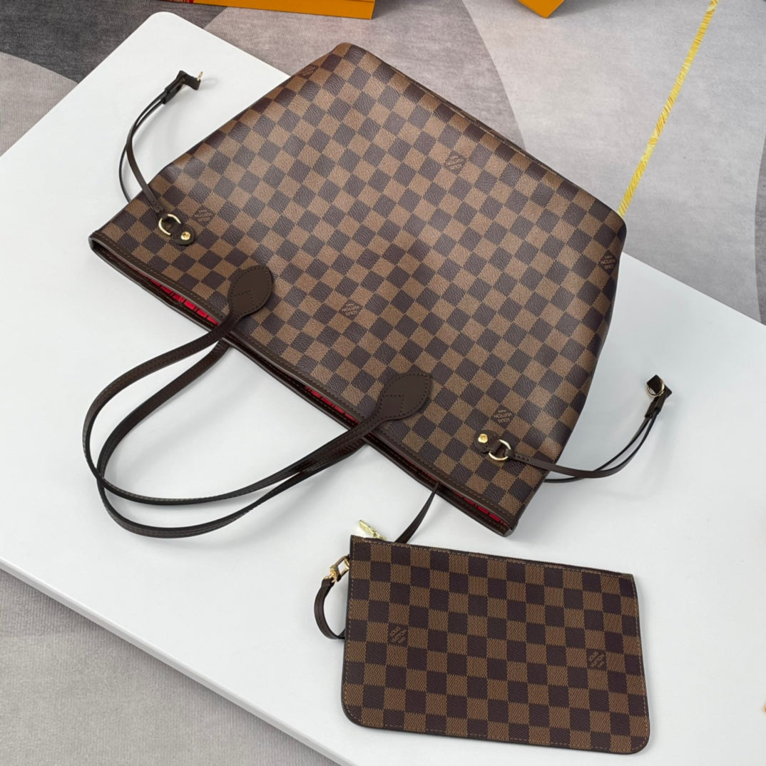 NEVERFULL MM 32 BROWN RED DAMIER AZUR