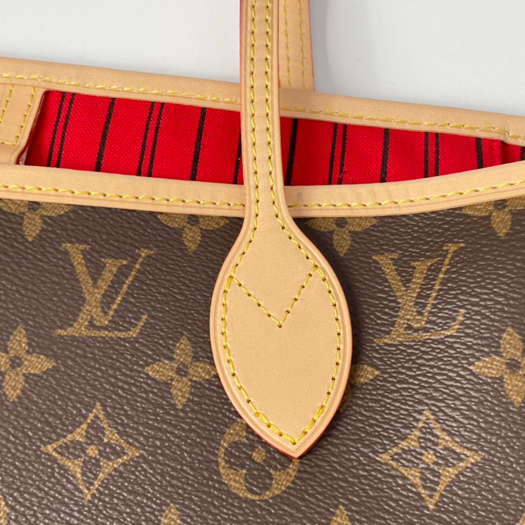 NEVERFULL MM 32 BROWN RED MONOGRAM CANVAS