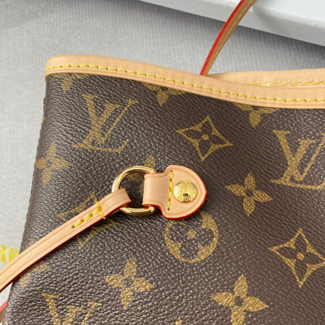 NEVERFULL MM 32 BROWN BEIGE PINK MONOGRAM CANVAS