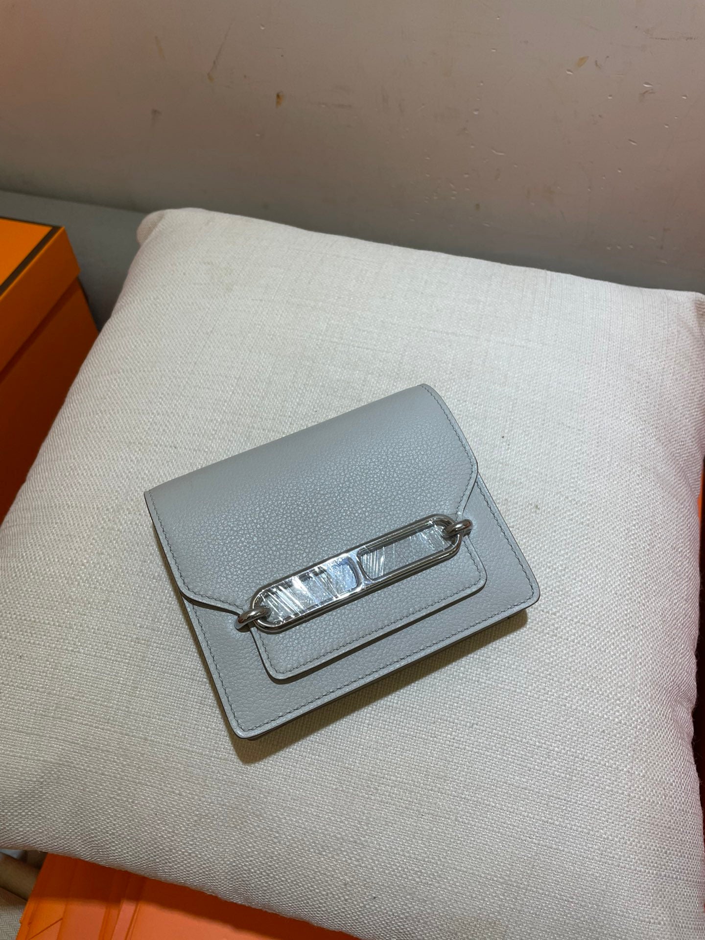 HM RoulisSlim Wallet 12.7 White Calfskin Shw