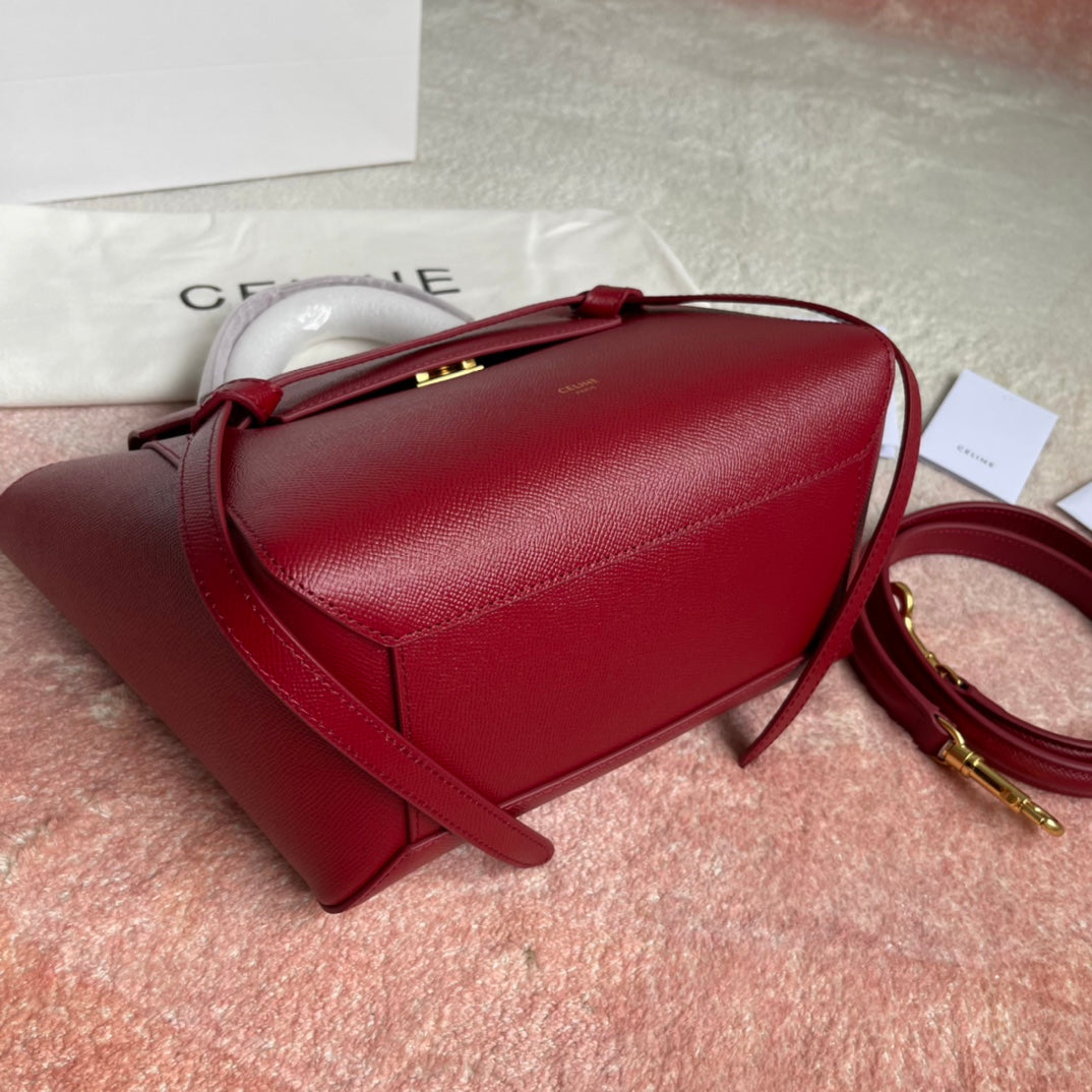 FISH BAG 24 CHERRY RED COWHIDE LEATHER